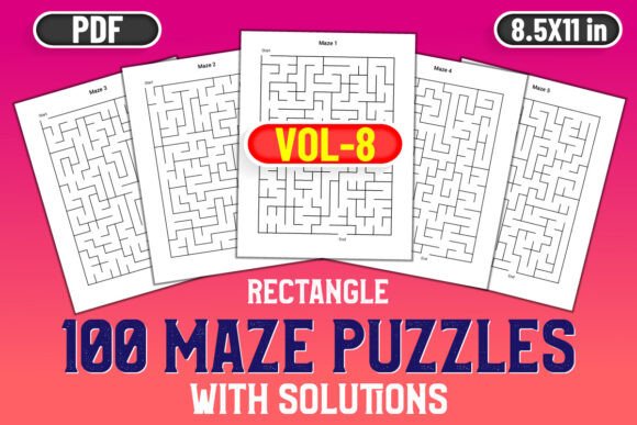 100 Maze Puzzles KDP Interior Volume 8: A Practical Tool for Puzzle Enthusiasts and Content Creators