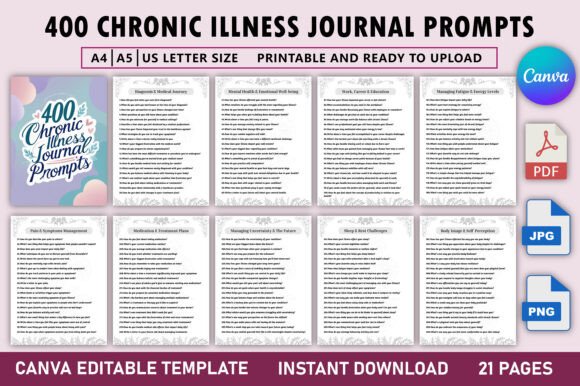 400 Chronic Illness Journal Prompts: A Tool for Healing and Growth