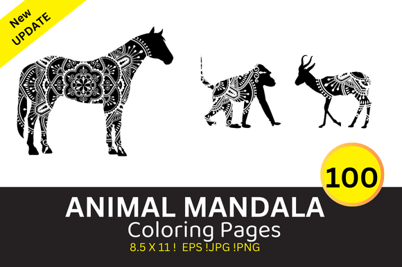 Animal Mandala Coloring Page – Silhouette