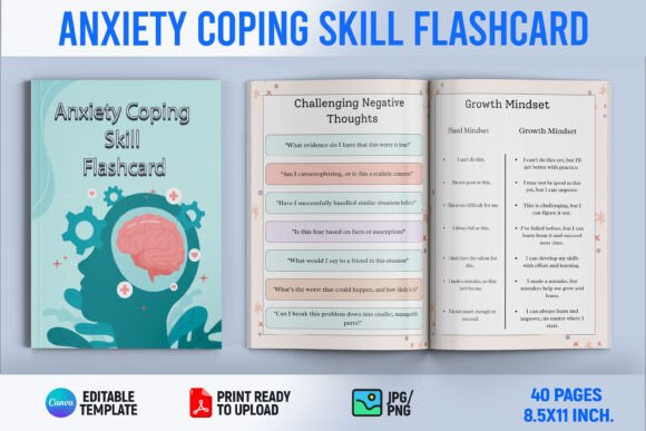 Anxiety Coping Skill Flashcard Template