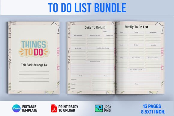 Boost Your Productivity with To Do List Bundle Canva Template