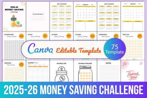 Editable 2025-26 Money Saving Challenge: A Practical Guide to Financial Planning