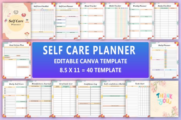 Editable Self Care Planner Interior: A Flexible Tool for Mindful Living