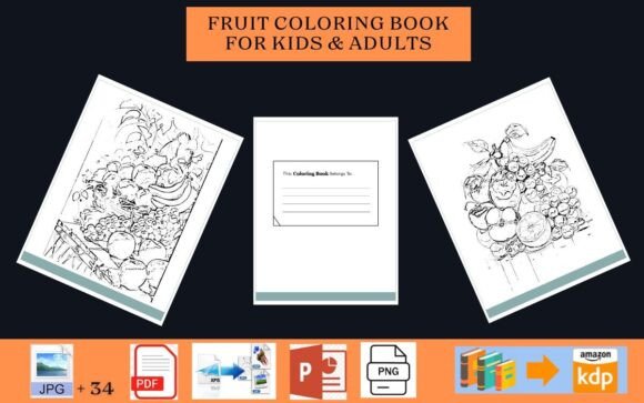 Fruit Coloring Book for Kids Adults