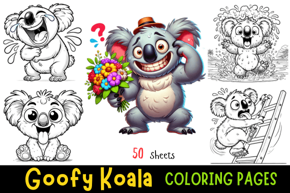 Goofy Koala Coloring Fun – Creative Fun for Kids and Adults