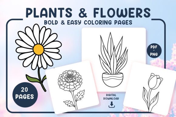 Plants Bold and Easy Coloring Book: A Relaxing Escape for All Ages