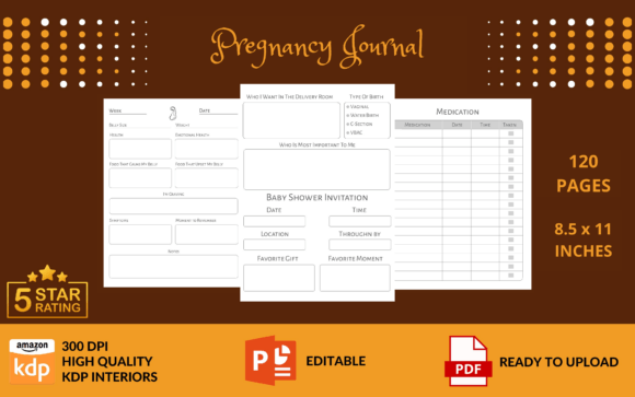 Pregnancy Journal KDP Graphic Interior: A Practical Tool for Expectant Mothers