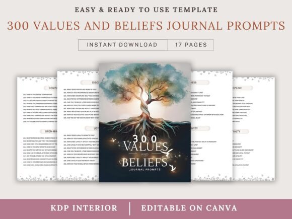 Unlock Your Inner Truths with 300 Values and Beliefs Journal Prompts